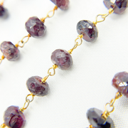Garnet Gold Plated Wire Chain